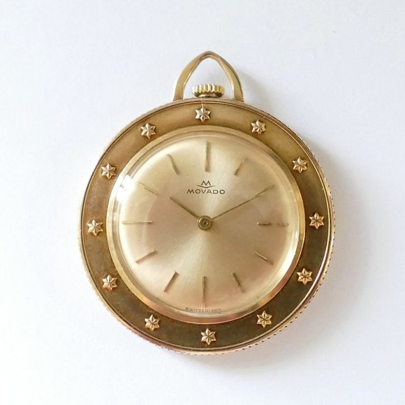 Vintage Movado 14K Gold St. Christopher Coin Edge Watch main image 6